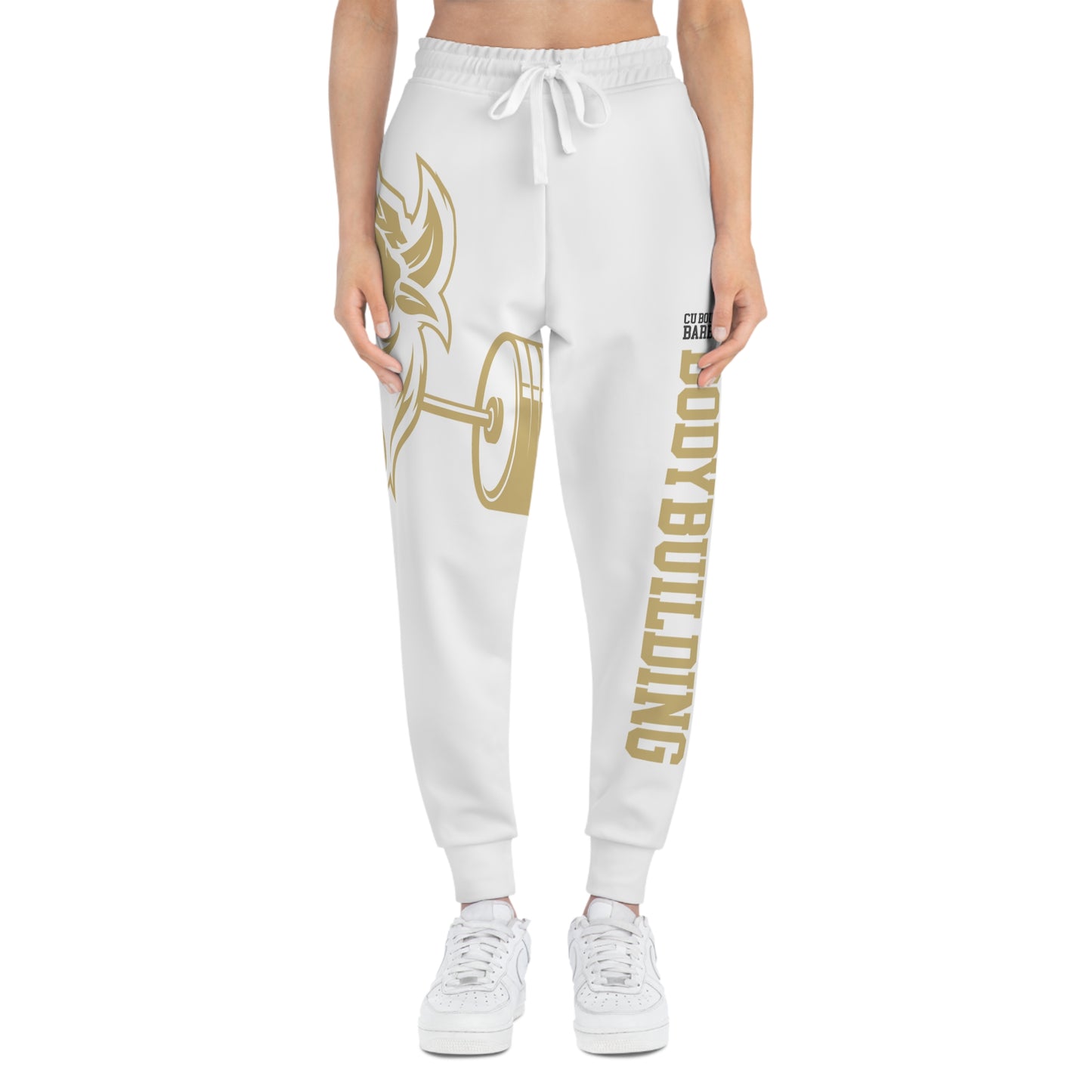 CU Barbell Bodybuilding Warm-Up Joggers (White)